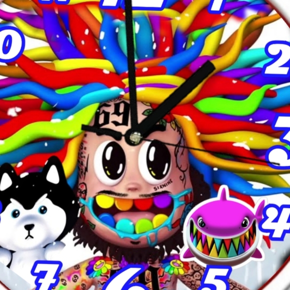 Tekashi shark n dog led clock - Picture 3 of 6